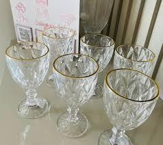 TACA DE DIAMANTE OURO CONJUNTO DE 6 PCS