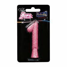 VELA FESTCOLOR GLITTER ROSA N 1
