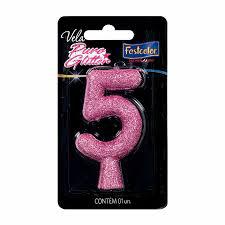 VELA FESTCOLOR GLITTER ROSA N 5