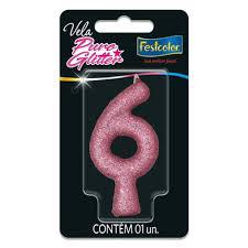 VELA FESTCOLOR GLITTER ROSA N 6