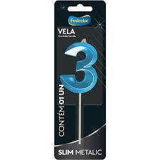 VELA FESTCOLOR SLIM METALLIC AZUL N 3
