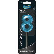 VELA FESTCOLOR SLIM METALLIC AZUL N 8