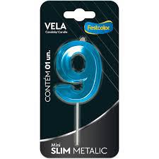 VELA FESTCOLOR SLIM METALLIC AZUL N 9