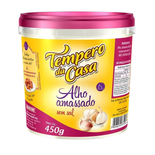 ALHO AMASSADO TEMPERO DA CASA 450G