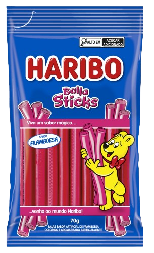 BALA STICKS HARIBO FRAMBOESA 70G