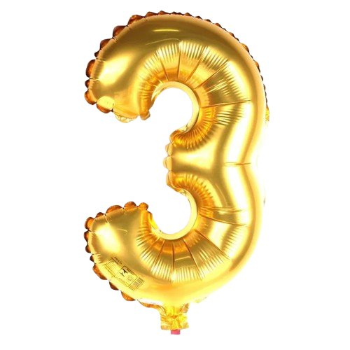 BALAO METAL NUMEROS DOUR 3