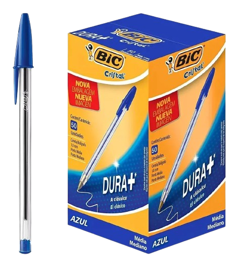 CANETA BIC CRISTAL AZUL C/50