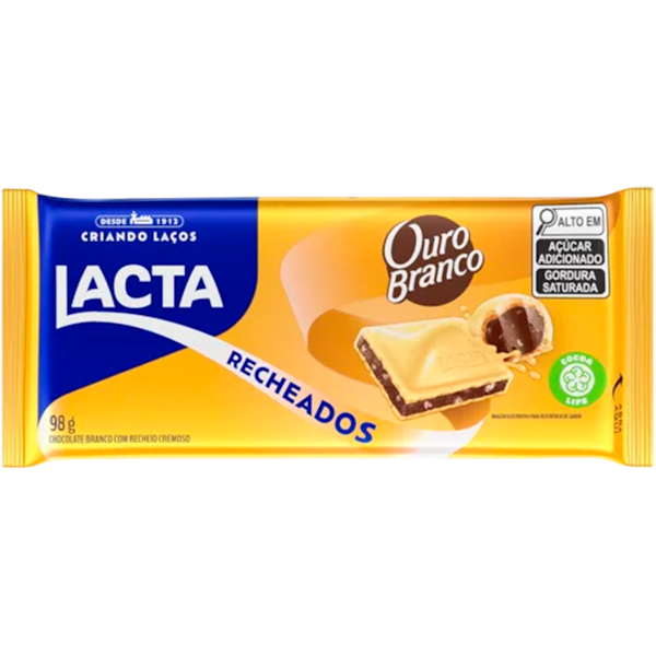 CHOC TAB LACTA OURO BRANCO 98G