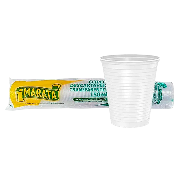 COPO MARATA TRANSPARENTE PS 100X150ML