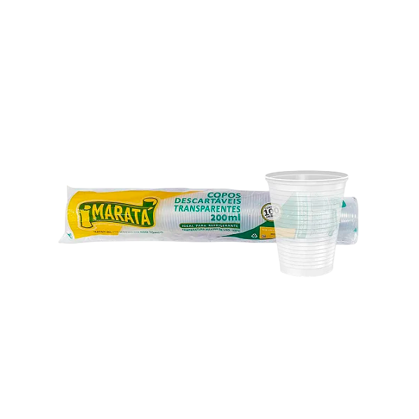 COPO MARATA TRANSPARENTE PS 100X200ML
