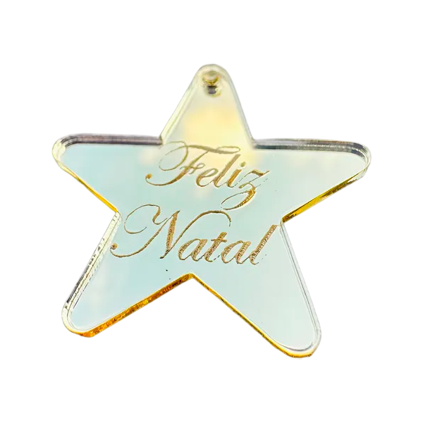 ENFEITE NATAL ESTRELA FELIZ NATAL 36CM