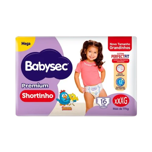 FRALDA DESC.BABYSEC SHORT PREM XXXG 16UN
