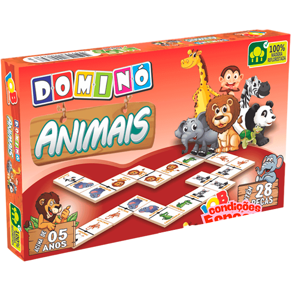 JOGO DOMINO MADEIRA ANIMAIS