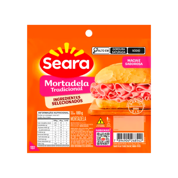 MORTADELA FATIADA SEARA TRADICIONAL 180G