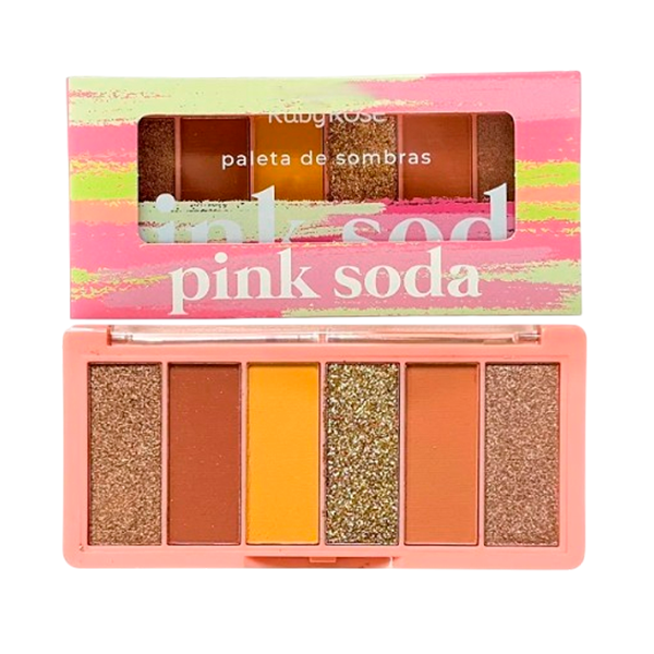 PALETA SOMBRAS PINK SODA 6 CORES
