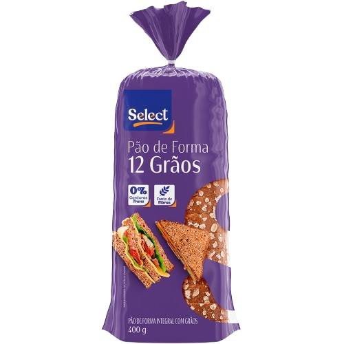 PAO SELECT 8 GRAOS S/ACUCAR 400G