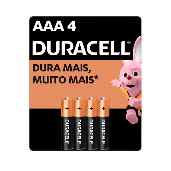 PILHA DURACELL ALCALINA PALITO AAA C/04