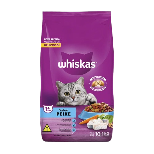 RACAO WHISKAS 10,1KG PEIXE C/DELICROCS