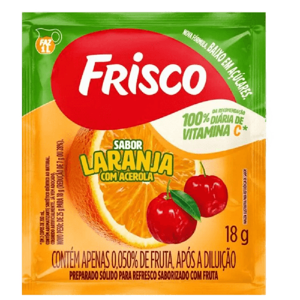 REFRESCO FRISCO 18G LARANJA C/ACEROLA