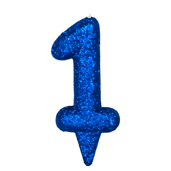 VELA STYLLO BIG GLITTER AZUL 1X10UN