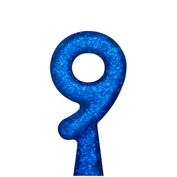 VELA STYLLO BIG GLITTER AZUL N:9