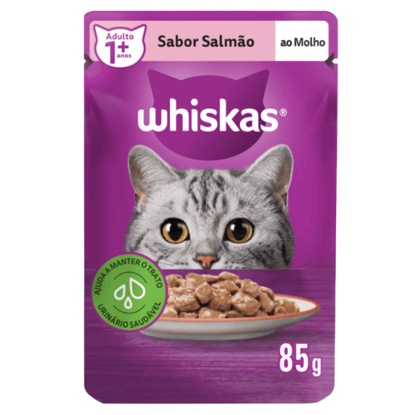 WHISKAS SCH ADT SALMAO/MOLHO 85G