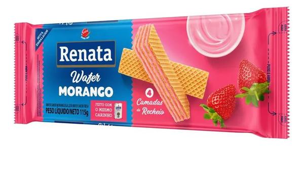 BISC RENATA WAFER MORANGO 115G