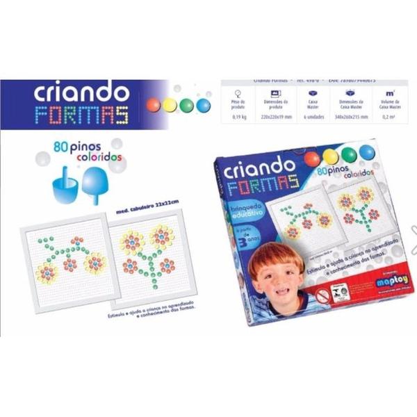 BRINQ JOGO CRIANDO FORMAS C/80 PINOS