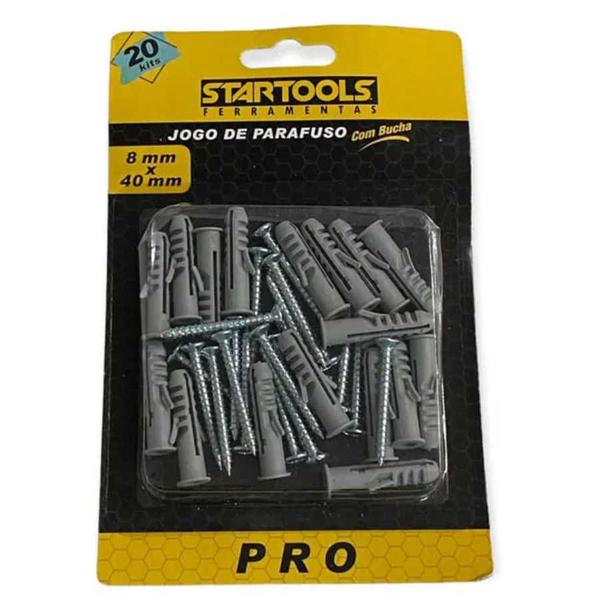 PARAFUSO C/BUCHA 8MMX40MM C/20PCS