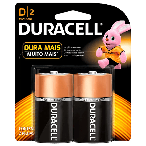 PILHA DURACEL ALC GRANDE C/2