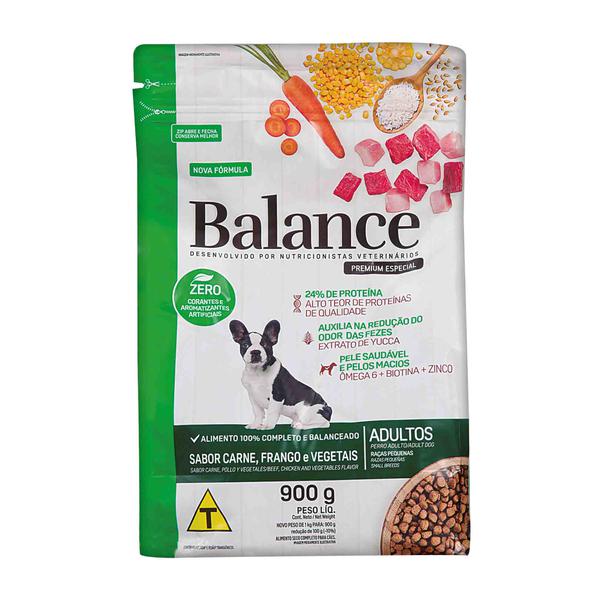 RACAO BALANCE CAO PREMIUN FIL PEQ CAR/FRG/VG 900G