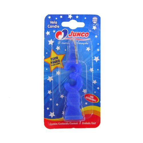 VELA DE ANIVERSARIO JUNCO AZUL 3