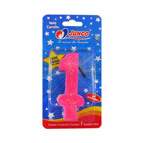 VELA DE ANIVERSARIO JUNCO ROSA 1