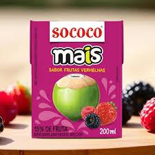 Agua de Coco Sococo Mais Frutas Vermelhas 200ML