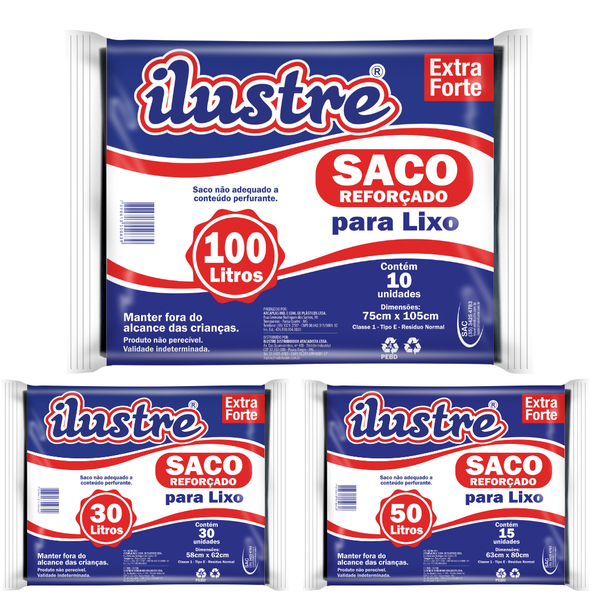 Saco para Lixo Ilustre Extra Forte
