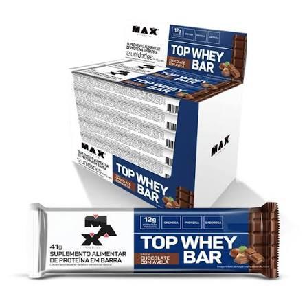 BARRA PROT TOP WHEY 41G CHOCOLATE COM AVELA