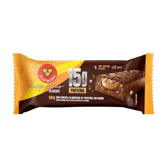 BARRA PROTEINA TRES CORACOES 50G CAPPUCCINO CLASSIC