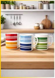 CANECA CERAMICA LINHAS 320ML
