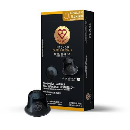 CAPSULA CAFE TRES CORACOES 50G 10UN INTENSO