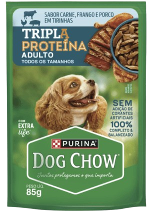 DOG CHOW TRIPLA PROTEINA ADULTO MIX 85G