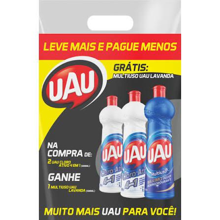 KIT UAU MULTIUSO 500ML CLORO + DES + MUSO LAV GRATIS