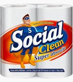 PAPEL TOALHA SOCIAL CLEAN 2X50FLS