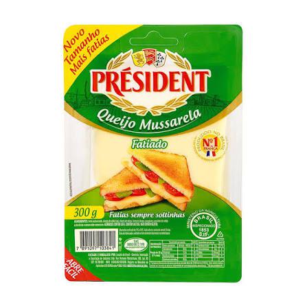 QUEIJO MUSSARELA FATIADO PRESIDENT 300G