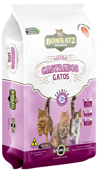 RACAO GATO BOMKATZ PREMIUM KG CASTRADO