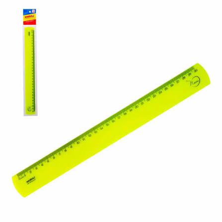 REGUA 30CM BLISTER AMARELO NEON WALEU