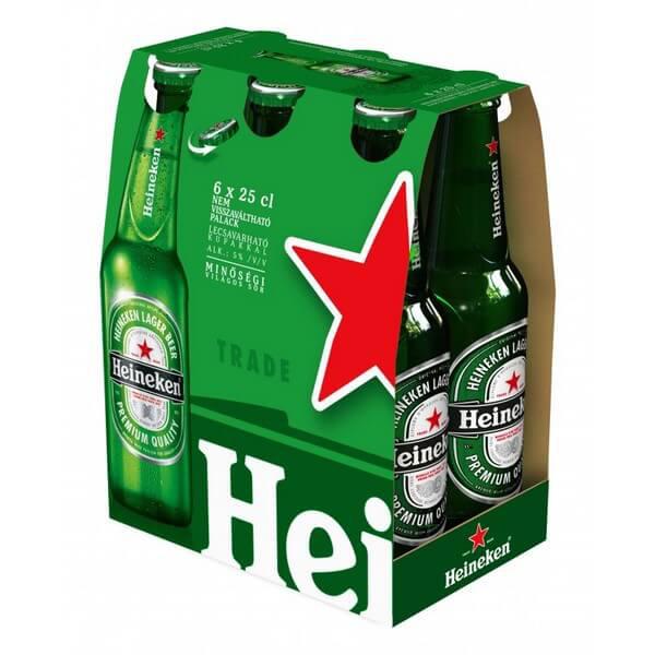 CERVEJA HEINEKEN 350ML LONG NECK C/6
