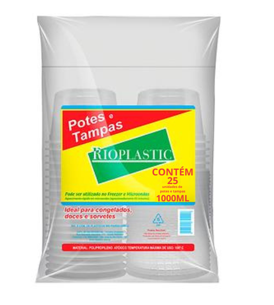 POTES KIT 25UNI 1000ML COPOSCCHIO/RIOPLASTIC