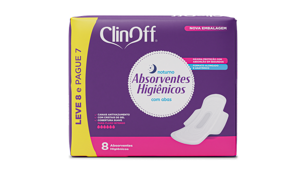 ABSORVENTE CLINOFF NOTURNO SUAVE C/ABAS