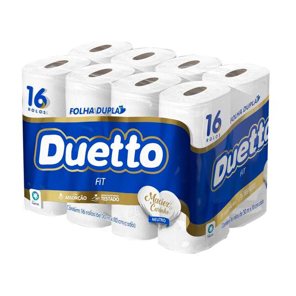 PAPEL HIGIENICO DUETTO FIT 30M FOLHA DUPLA