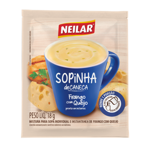 SOPINHA DE CANECA FRANGO C/QUEIJO